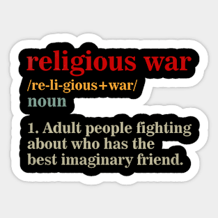 Vintage Religious War Definition Anti Religious Activist Sticker